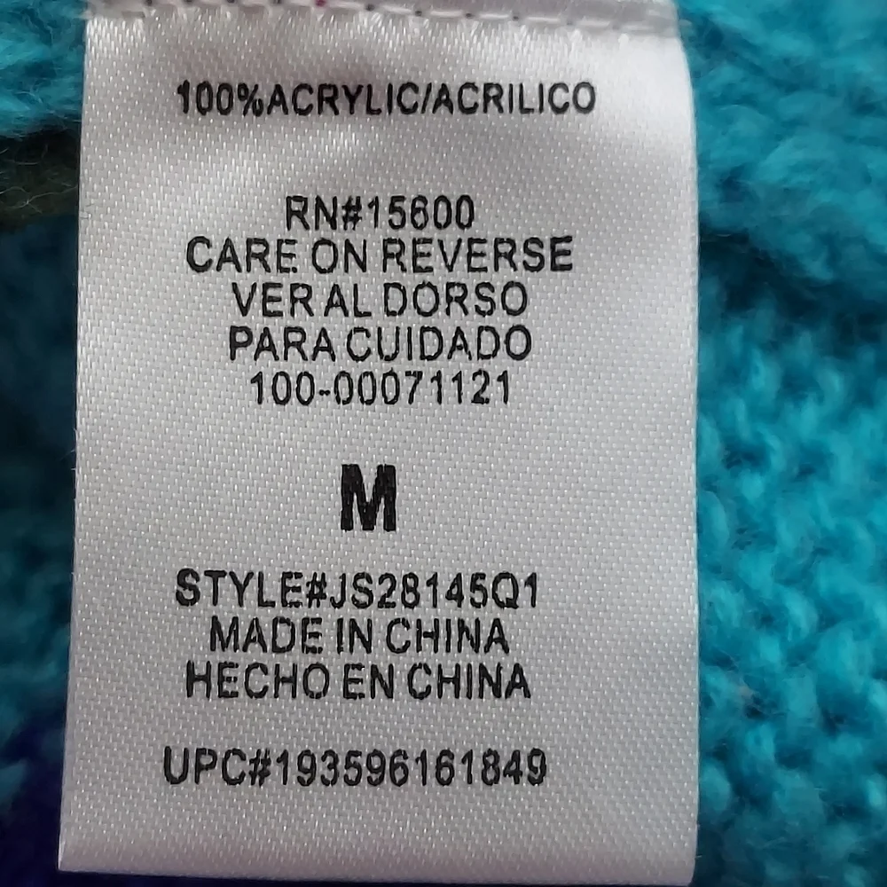 Jolt Stripe Multicolor Crop Sweater Y2K Women's Size M
